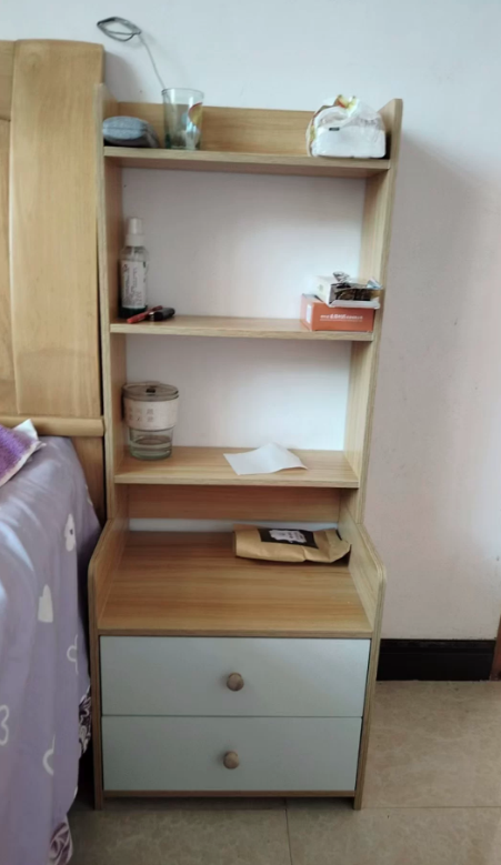 Mesita de noche contemporánea nórdica cuadrada/rectangular de tablero de densidad, 4/6 niveles para dormitorio