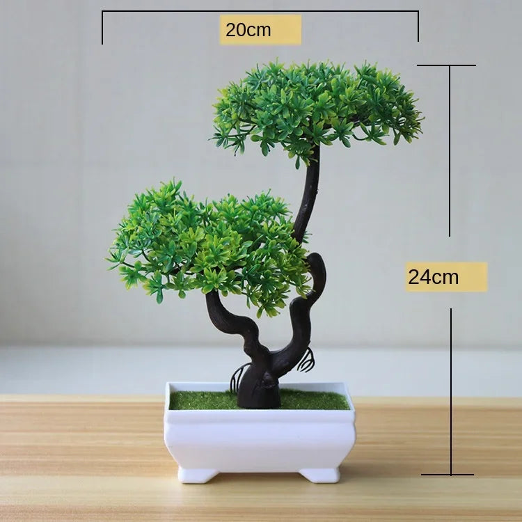 Premium and Artificial Wabi-Sabi Faux Bonsai Tree Lifelike Zen Botanical Accent for Executive Desk and Minimalist Decor