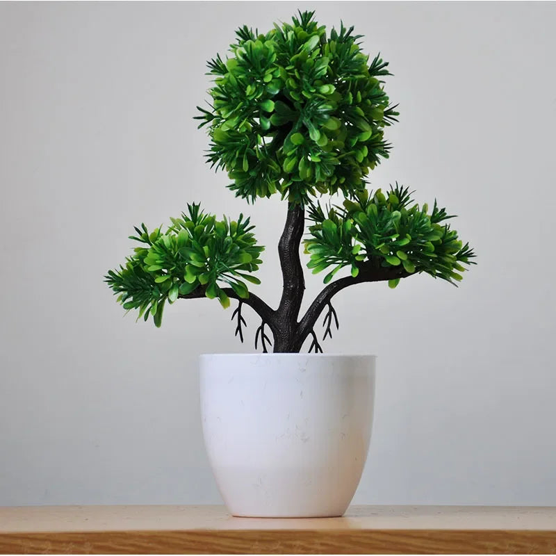 Premium and Artificial Wabi-Sabi Faux Bonsai Tree Lifelike Zen Botanical Accent for Executive Desk and Minimalist Decor
