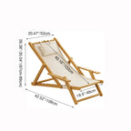 Sleek Modern Minimalist Rectangular Bamboo Oxford Fabric Foldable Recliner with Backrest and Armrests for Living Room