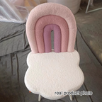 Contemporary Creative Rainbow Sherpa Fabric Iron Vanity Stool Backrest Armless For Bedroom